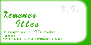 kemenes illes business card